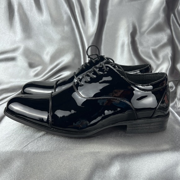 Stacy Adams Mens 9 Wide Gala Tuxedo Shoes Black Patent Leather 24998-004 Wedding main image 3